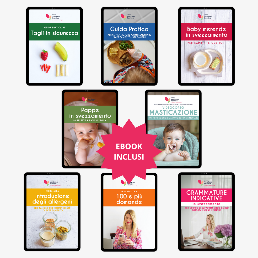 STARTER PACK SVEZZAMENTO: Videocorso Alimentazione in Svezzamento + Tagli in sicurezza + Masticazione + Disostruzione