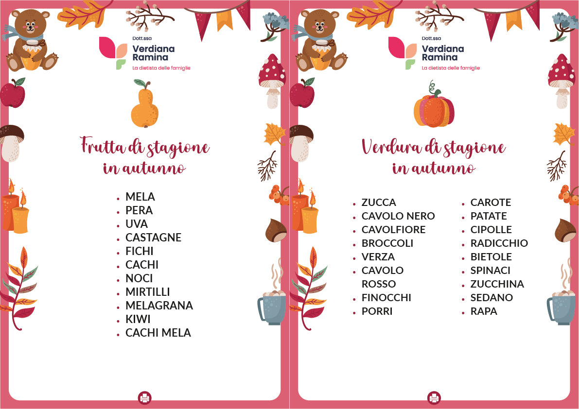 Menù per tutta la famiglia – Autunno 2026
