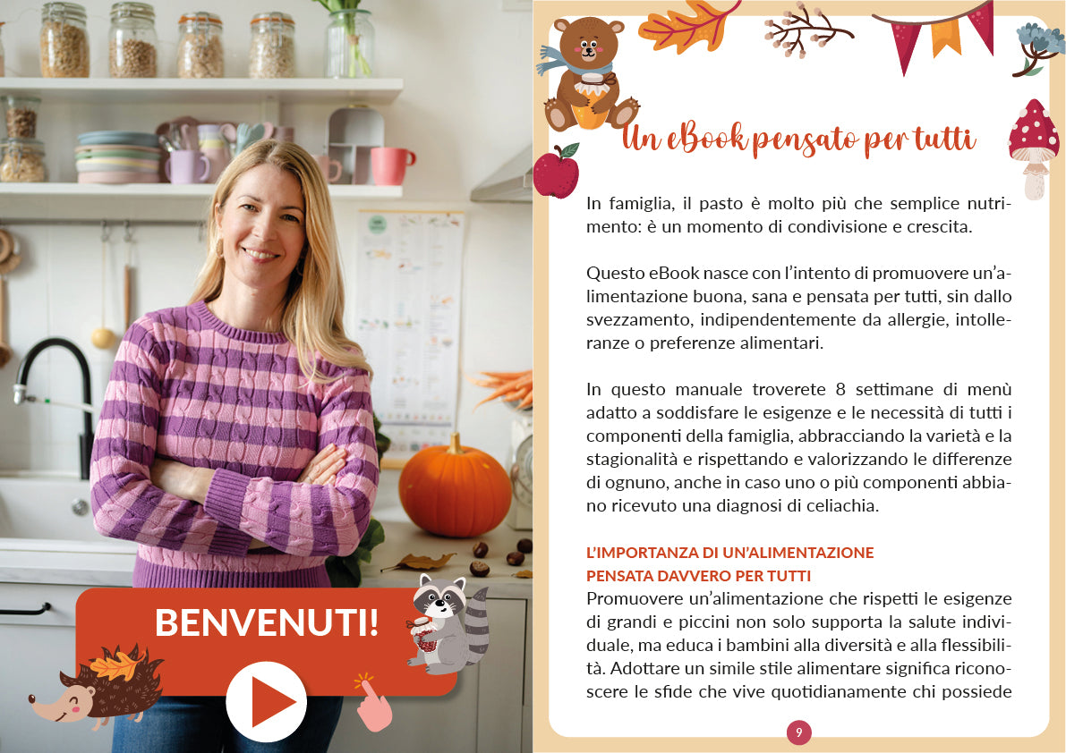 Menù per tutta la famiglia – Autunno 2026 senza glutine